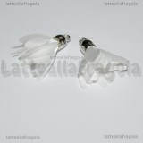 Nappina Fiore Bianco in stoffa 33x25mm