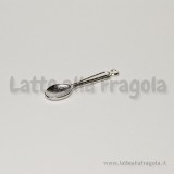 Charm cucchiaino in metallo zincato Silver Plated Dimensioni: 24mm