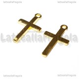 Ciondolo Croce in metallo gold plated 24x14mm
