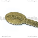Segnalibro Riga decorato in metallo color bronzo con base ovale per cammeo 25x18mm