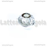 Perla in vetro sfaccettato cristal foro largo 14x9mm