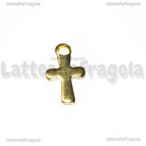 Charm Croce in Acciaio Inox dorato 12x7mm