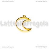 Ciondolo Bezel Luna in metallo gold plated 20x20mm
