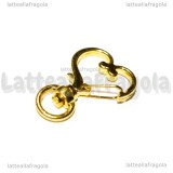 Gancio Cuore Portachiavi in metallo gold plated 35x24mm