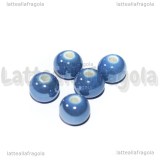 5 Perle in Ceramica Blu Fiordaliso 8mm