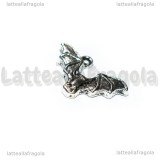 Charm Pipistrello in metallo argento antico 24x15mm