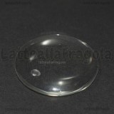 Cabochon in vetro trasparente tondo effetto lente 45mm
