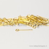 100 Chiodi o Spilli con asola in metallo dorati 18mm