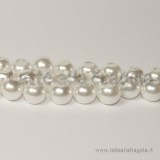 25 Perle in vetro cerato bianco 6mm