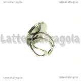 Base anello in Acciaio inox regolabile con base ovale 25x18mm