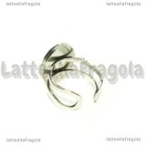 Base anello in Acciaio inox regolabile con base ovale 18x13mm