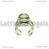 Base anello in Acciaio inox regolabile con base ovale 18x13mm