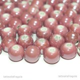 5 Perle in Ceramica Rosa 8mm