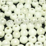 5 Perle in Ceramica Bianca 8mm