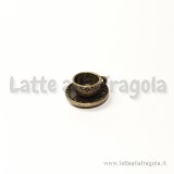 Ciondolo 3D tazzina e piattino in metallo bronzo antico 14x8mm