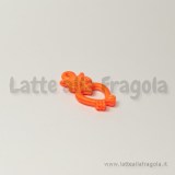 Charm gufo in metallo colorato arancio fluo 10x20mm