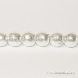 25 Perle in vetro cerato bianco 10mm