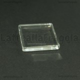 Cabochon in vetro trasparente quadrato 30mm