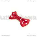 Fiocco Rosso a pois bianchi in poliestere 30x15mm