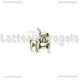 Charm Cane Bulldog Inglese in metallo argento antico 17x13mm