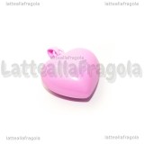 Ciondolo Cuore Chiama Angeli in ottone smaltato rosa 24x14mm