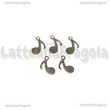 5 Charms Nota Musicale in Acciaio Inox 12x9.5mm