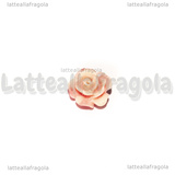 3 Rose in Corallo Sintetico Rosa Screziato con foro passante 10mm