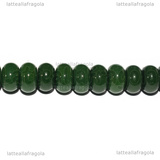 10 Rondelle in Vetro Verde Inglese Opaco 8x5mm