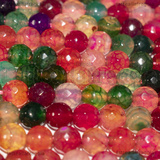 Perle in Agata Sfaccettata colori misti 6mm filo 36cm circa