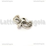 Charm Maschera in metallo argento antico 20x15mm