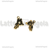 Charm Orsetto 3D in metallo gold plated 14.5x11.5x4mm