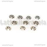 15 Coppette Copriperla in metallo silver plated 7x5mm