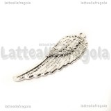 Ciondolo Ala in metallo silver plated 51x23mm