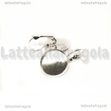 Coppia monachelle chiuse in metallo silver plated con piattello da 16mm