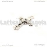 Ciondolo Croce in metallo Silver Plated 23x15mm