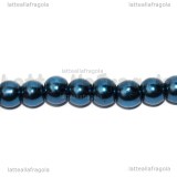 25 Perle in vetro cerato blu 6mm