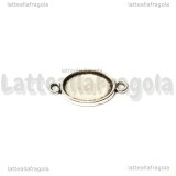 Connettore in metallo argento antico con base 14x10mm