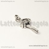 Ciondolo 3D ballerina in metallo argento antico 31x13mm
