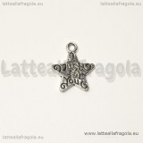 Charm stella “just for you” in metallo argento antico 14x12mm