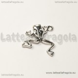 Charm 3D ranocchio in metallo argento antico 18x17mm