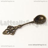 Ciondolo 3D cucchiaio in metallo color bronzo 60x15mm