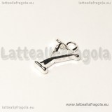 Ciondolo lettera Y in metallo Silver plated 15x10mm