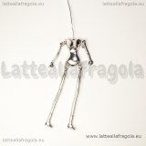 Corpo 3D bambolina in metallo argento antico 75x18mm