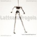 Corpo 3D bambolina in metallo argento antico 75x18mm