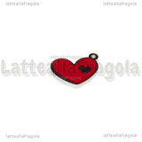 Ciondolo Cuore in Acciaio Inox smaltato Rosso 13x10mm