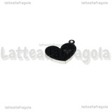 Ciondolo Cuore in Acciaio Inox smaltato Nero 13x10mm