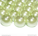 20 Perle in vetro cerato menta chiaro 10mm