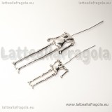 Corpo 3D bambolina in metallo argento antico 75x18mm