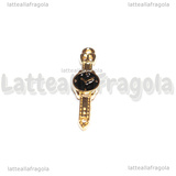 Charm Orologio da Polso in metallo dorato smaltato 24x6mm