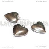 Ciondolo Cuore 3D in Acciaio Inox 17.5x16x6mm